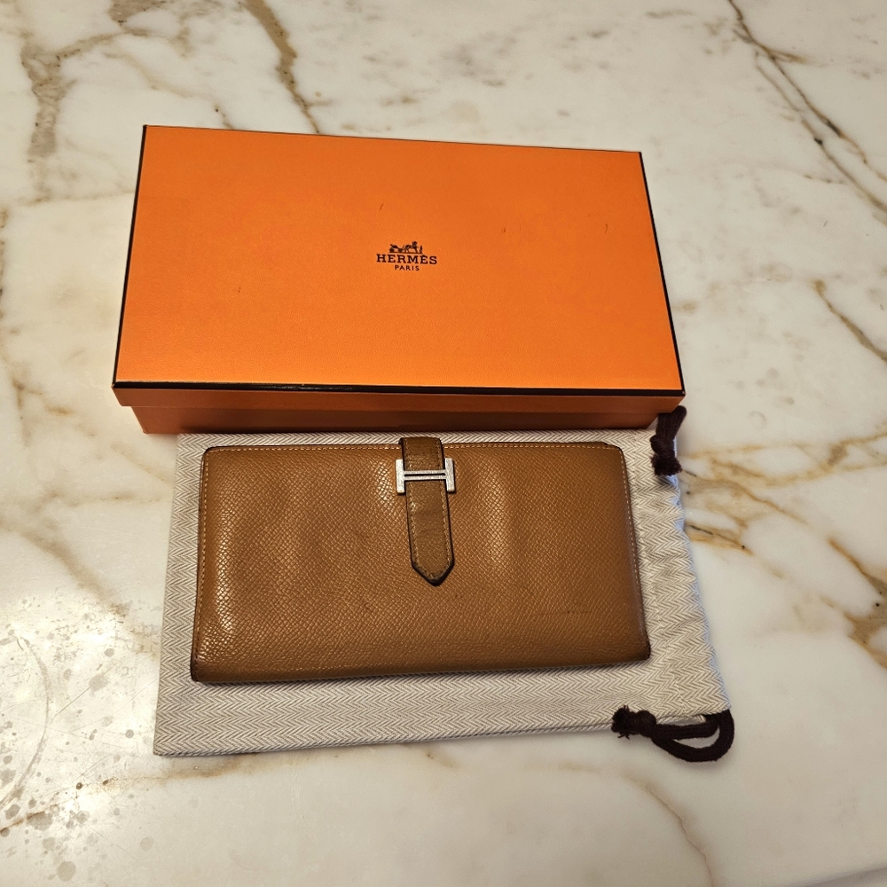 SOLD ❗️Hermes Gold Epsom Bearn Wallet